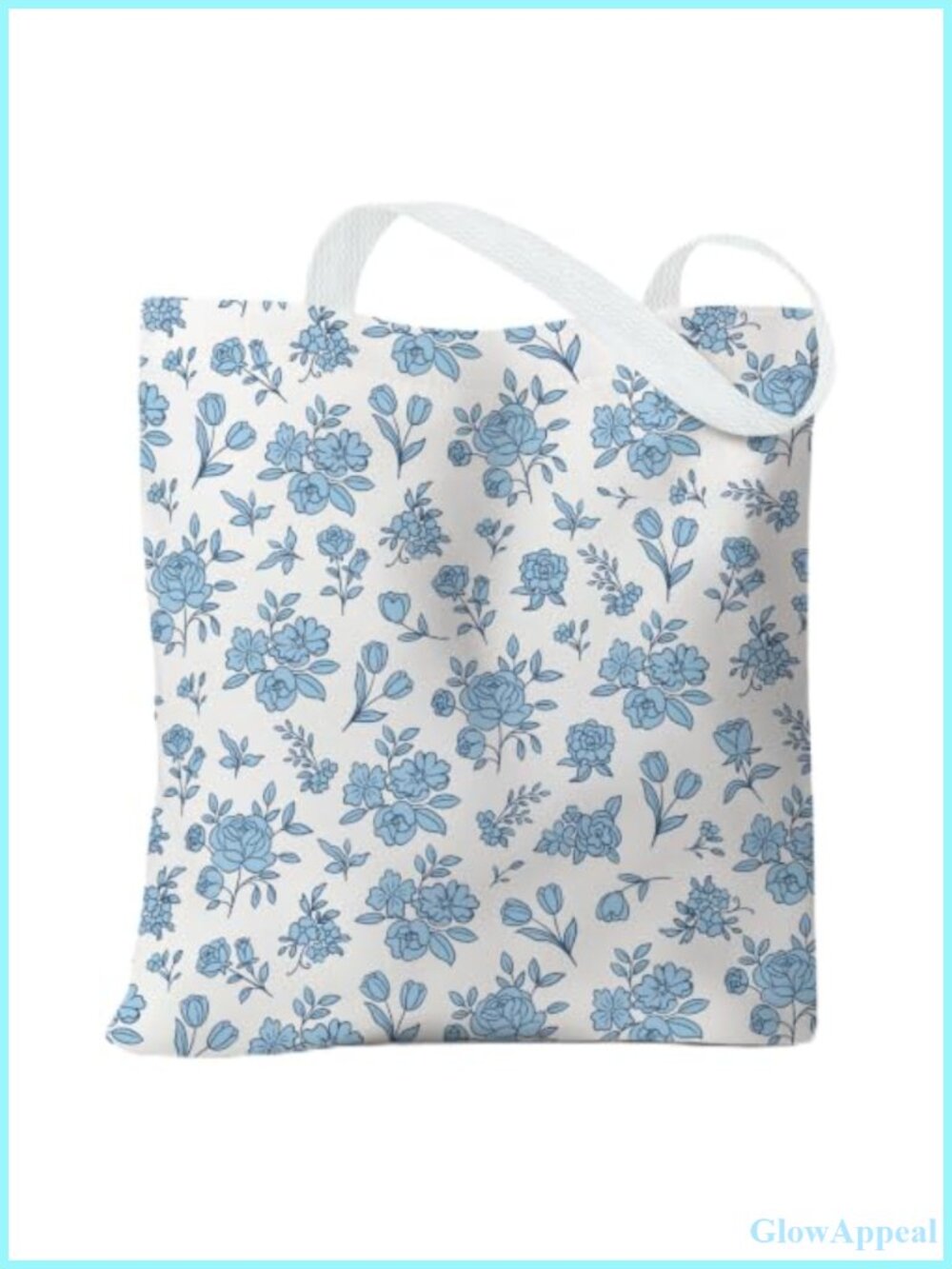 Canvas Tote Bag Women Book Tote Zipper Pocket Cotton Polyester